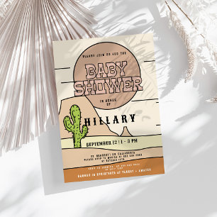 Invitation Western Cowboy Pastel Baby shower non sexiste