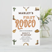 Invitation Western Cowboy Premier anniversaire Rodeo Wild Bab (Debout devant)