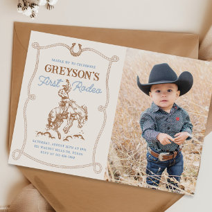 Invitation Western Cowboy Premier Rodéo 1er Anniversaire Phot
