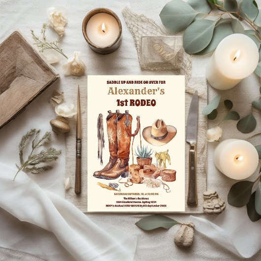 Invitation Western Cowboy Premier Rodéo Anniversaire