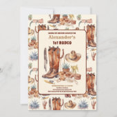 Invitation Western Cowboy Premier Rodéo Anniversaire (Devant)