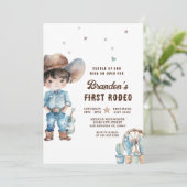 Invitation Western Cowboy Premier Rodéo fête d'anniversaire (Debout devant)