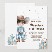 Invitation Western Cowboy Premier Rodéo fête d'anniversaire (Devant / Derrière)