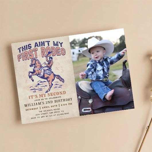 Invitation Western Cowboy Rodeo 2e fête d'anniversaire Photo