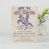 Invitation Western Cowboy Rodeo Anniversaire Comment le meill (Debout devant)