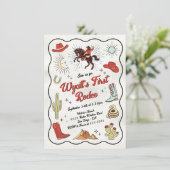 Invitation Western Cowboy Rodeo dessiné à la main Anniversair (Debout devant)