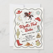 Invitation Western Cowboy Rodeo dessiné à la main Anniversair (Devant)