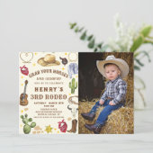 Invitation Western Cowboy Rodeo fête d'anniversaire Photo (Debout devant)