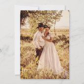 Invitation Western Cowboy Rope Horseshoe Photo Thank You Card (Dos)