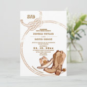 Invitation Western Cowboy Rustic Wedding  (Debout devant)