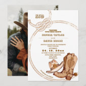 Invitation Western Cowboy Rustic Wedding  (Devant / Derrière)
