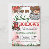 Invitation Western Cowboy Santa Christmas Hoedown Party (Devant)