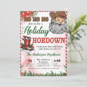 Invitation Western Cowboy Santa Christmas Hoedown Party (Debout devant)