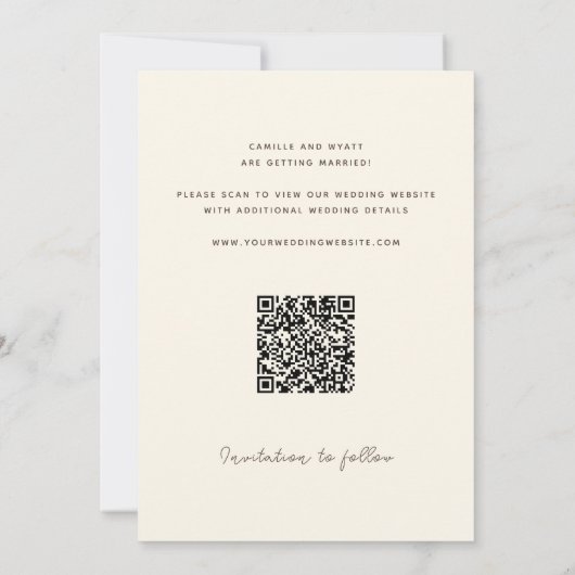 Invitation Western Cowboy Wedding Save the Date QR Code (Dos)