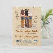Invitation Western Cowgirl Bachelorette Fête des mariées (Debout devant)