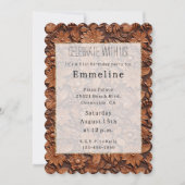 Invitation Western Cowgirl Brown Floral Faux Cuir (Devant)