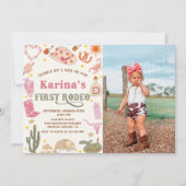Invitation Western Cowgirl Premier Rodéo 1er Anniversaire Pho (Devant)