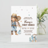 Invitation Western Cowgirl Premier Rodéo fête d'anniversaire (Debout devant)