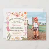 Invitation Western Cowgirl Rodeo Anniversaire Photo Invitatio (Devant)