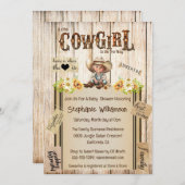 Invitation Western cowgirl rustique scrapbooking journal flor (Devant / Derrière)