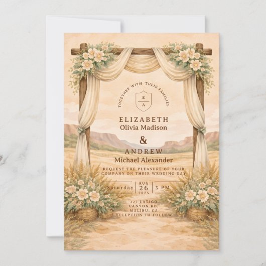 Invitation Western Desert Arch Wedding (Devant)