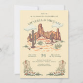 Invitation Western Desert Cactus Cowboy Mariage (Devant)