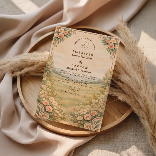 Invitation Western Desert Floral Arch Wedding