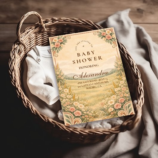 Invitation Western Desert Floral Baby Shower