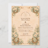 Invitation Western Desert Horseshoe Floral Wedding (Devant)