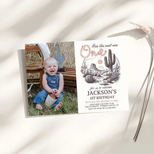 Invitation Western Desert Rodeo 1er Anniversaire Photo Invita
