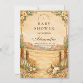 Invitation Western Desert Wildflower Baby Shower (Devant)
