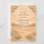 Invitation Western Desert Wildflower Baby Shower (Devant)