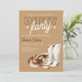 Invitation Western Dirty Quarty Cowgirl 40e fête d'anniversai (Debout devant)