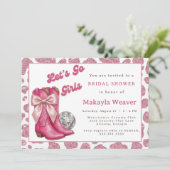 Invitation Western Disco Cowgirl Boots Bridal Shower (Debout devant)