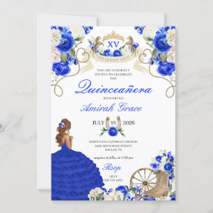 Invitation Western Fairytale Royal Blue Cowgirl Quinceañera