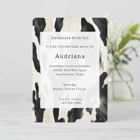 Invitation Western Farm Animal Cow (Debout devant)