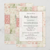 Invitation Western Farm Mint Rose Floral Quilt Motifs (Devant / Derrière)