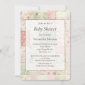 Invitation Western Farm Mint Rose Floral Quilt Motifs (Devant)