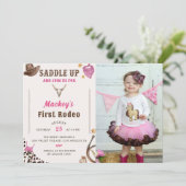 Invitation Western First Birday Rodeo Photo (Debout devant)