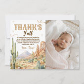 Invitation Western First Birthday Photo Thank You (Devant)