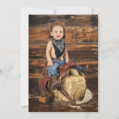 Invitation Western First Rodeo bois photo Cowboy Anniversaire (Dos)
