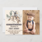 Invitation Western First Rodeo Cowboy 1er Birthday Photo (Devant)