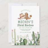 Invitation Western First Rodeo Cowboy fête d'anniversaire (Devant)