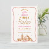 Invitation Western First Rodeo Cowgirl 1st Birthday (Debout devant)