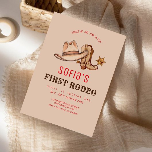 Invitation Western First Rodeo Cowgirl fête d'anniversaire