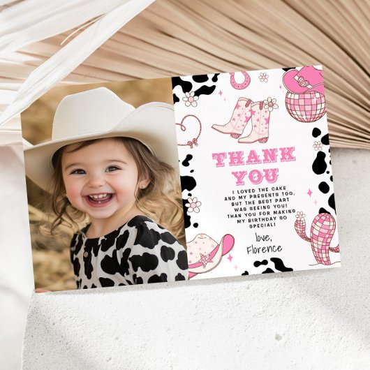 Invitation Western First Rodeo fille photo d'anniversaire mer
