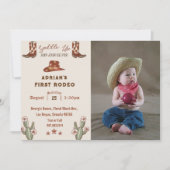Invitation Western First Rodeo Photo d'anniversaire (Devant)