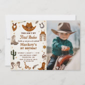 Invitation Western First Rodeo Wild West Cowboy Anniversaire (Devant)