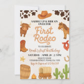 Invitation Western First Rodeo Wild West Cowboy Anniversaire (Devant)