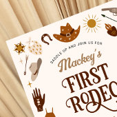 Invitation Western First Rodeo Wild West Cowboy Anniversaire
